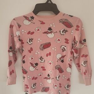 M19 Winter fun T Snowmen Sleds Skates Snowballs 100% Cotton Ribbed collar cuffs